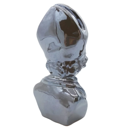 Busto antico di San Gennaro cromato in terracotta 15 cm
