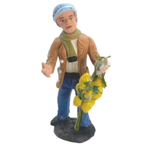 Uomo con ceppo di limoni in terracotta 10 cm