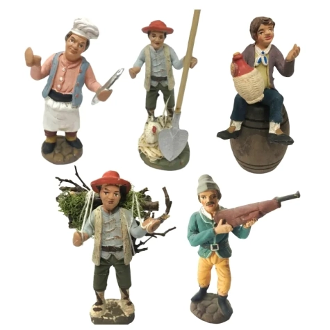Set da 5 pastori in terracotta 10 cm