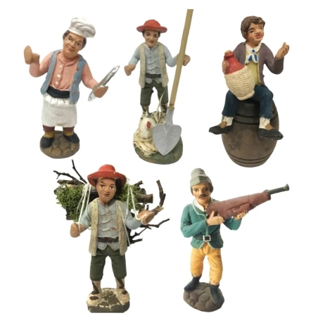 Set da 5 pastori in terracotta 10 cm