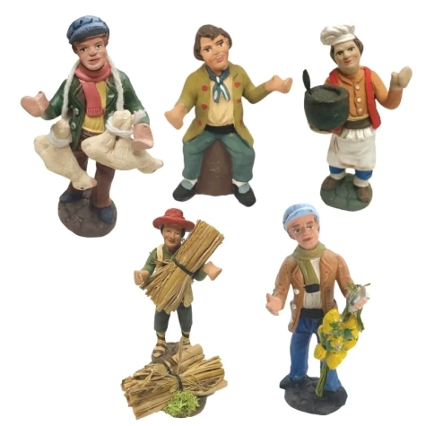 Set da 5 pastori in terracotta 10 cm
