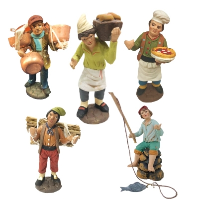 Set da 5 personaggi in terracotta 10 cm
