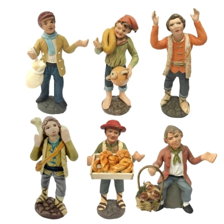 Set da 5 pastori in terracotta 10 cm