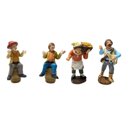 Set da 4 pastori in terracotta 7 cm