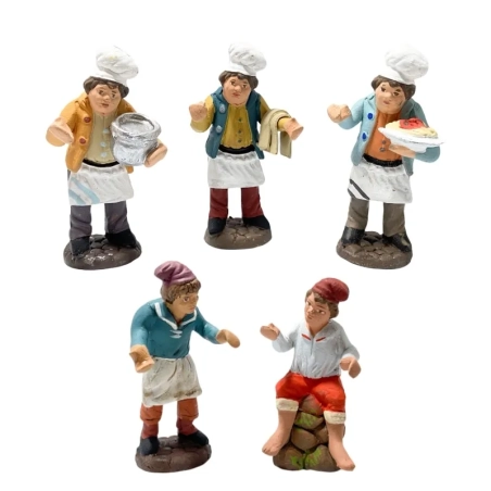 Set da 4 pastori in terracotta 7 cm