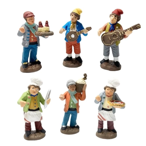 Set da 4 pastori in terracotta 7 cm