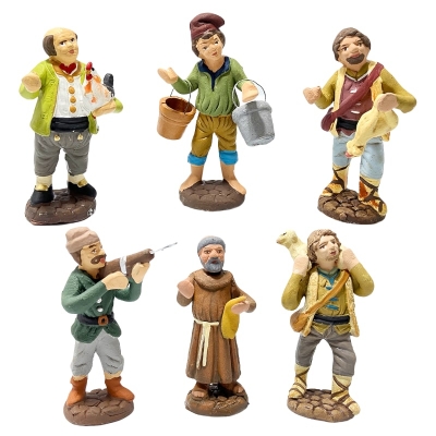 Set da 6 personaggi in terracotta 7 cm