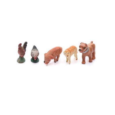 Set da 5 animali in terracotta 7 cm
