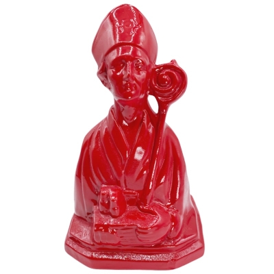 Busto di San Gennaro rosso in ceramica 20 cm