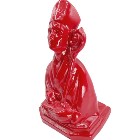 Busto di San Gennaro rosso in ceramica 20 cm