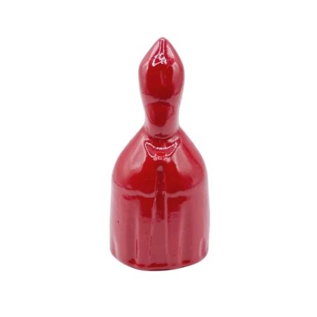 Busto San Gennaro rosso smaltato in terracotta 6 cm