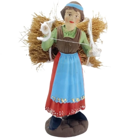Contadino che trasporta fascine in terracotta 10 cm