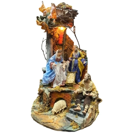 Tempio da 60 cm con pastori stile 700 da 25 cm