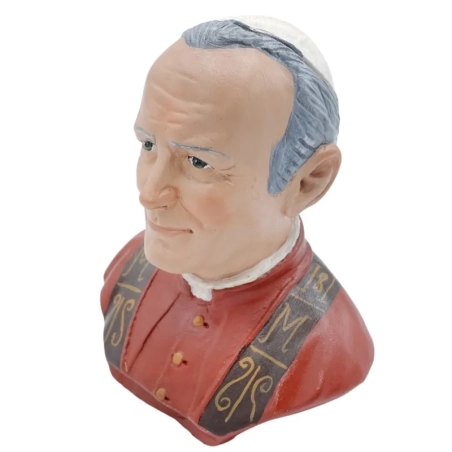 Busto di Papa Giovanni Paolo II in terracotta 15 cm
