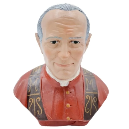 Busto di Papa Giovanni Paolo II in terracotta 15 cm