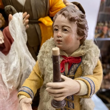Campana con natività statuine del 700 napoletano da 55 cm