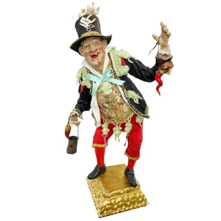 Gobbo scio scio scartellato con occhi in vetro 50 cm