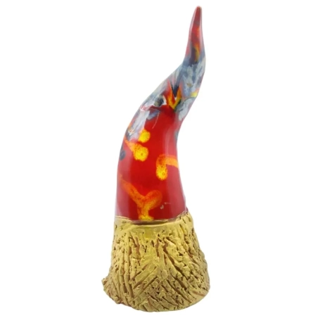 Cornetto borbone fuoco rosso in ceramica da tavolo 25 cm
