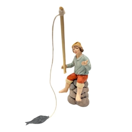 Pescatore in terracotta 7 cm