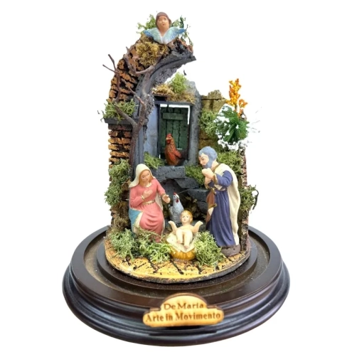 Campana da 20 cm con pastori in terracotta da 7 cm