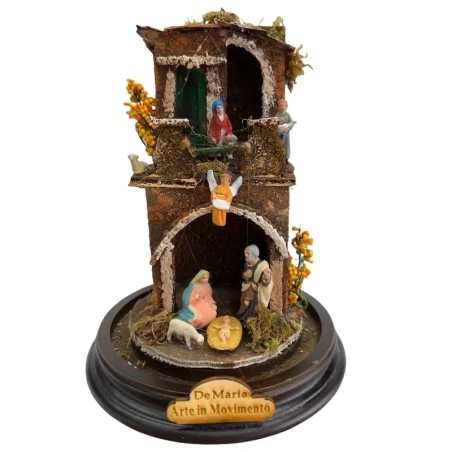 Presepe in campana 20 cm con pastori 2 cm