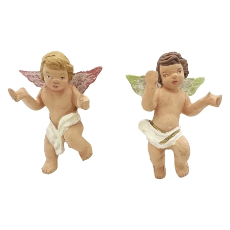 Coppia Angeli Puttini in terracotta 10 cm