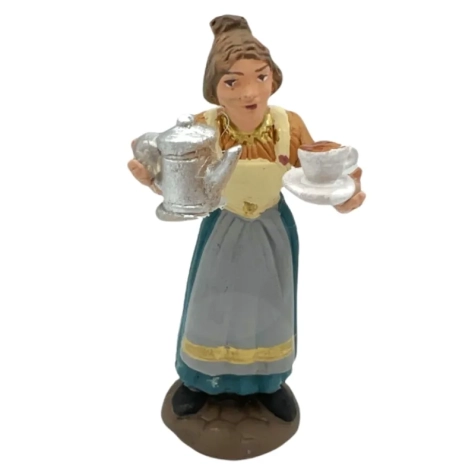 Donna caffettaia in terracotta 10 cm