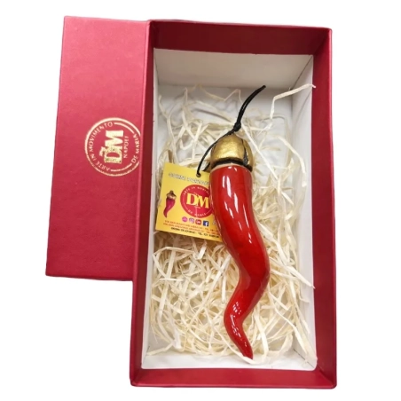 Corno imperiale ceramica 8-10 cm in scatola regalo