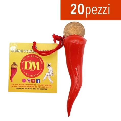 20 Cornetti della fortuna con monetina 7 cm