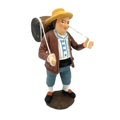 Uomo che trasporta botte in terracotta 10 cm