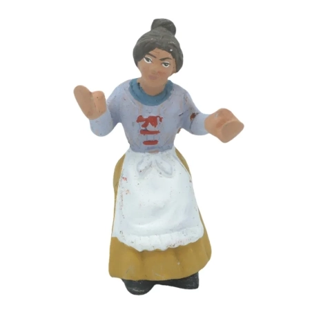 Donna seduta in terracotta 7 cm