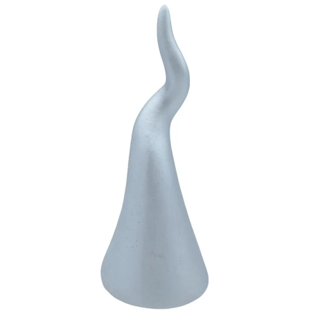 Corno in ceramica da tavolo argento metalizzato 15 cm
