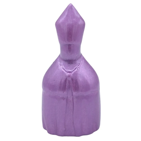 Busto San Gennaro viola metalizzato in ceramica 10 cm