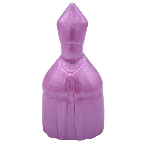 Busto San Gennaro rosa metalizzato in scatola regalo 10 cm
