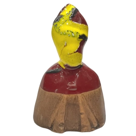 Busto San Gennaro bianco multicolore in terracotta 10 cm