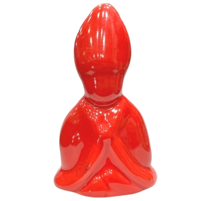 Busto San Gennaro rosso in ceramica 13 cm
