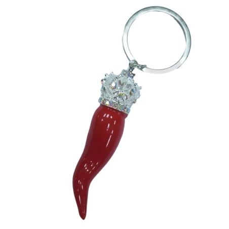 Portachiavi Corno luxury rosso in ceramica 7 cm