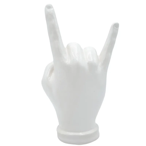 Corna mano bianco in ceramica 16 cm