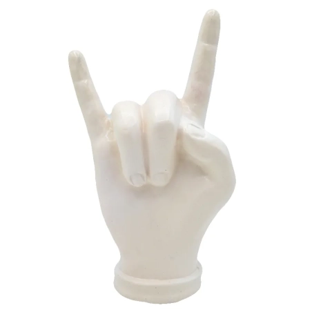 Corna mano bianco in ceramica 16 cm