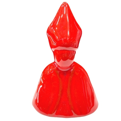 Busto San Gennaro rosso classico in ceramica 12 cm