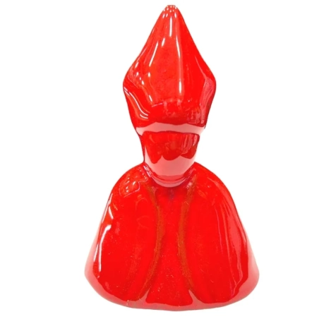 Busto San Gennaro rosso classico in ceramica 12 cm