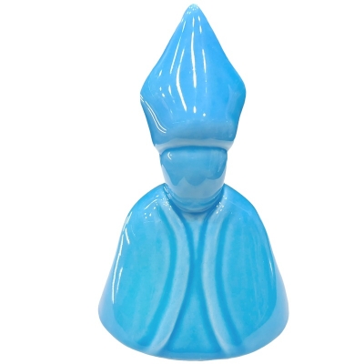 Busto San Gennaro azzurro classico in ceramica 12 cm