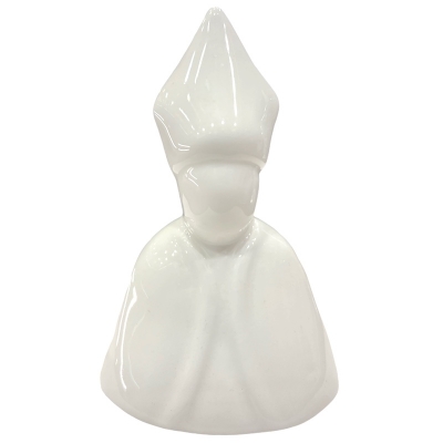 Busto San Gennaro bianco in ceramica 12 cm
