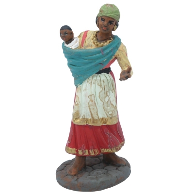 Donna di colore in terracotta 12 cm