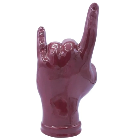 Corna mano amaranto in ceramica 21 cm