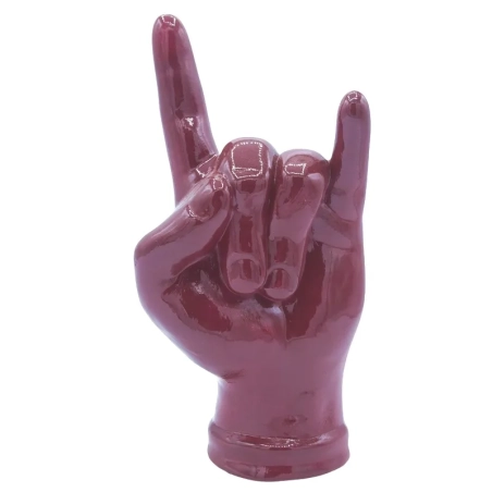 Corna mano amaranto in ceramica 21 cm