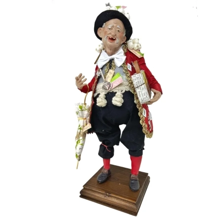 Gobbo scio scio artigianale con occhi in vetro 30 cm