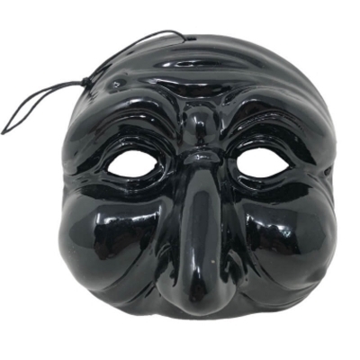 Maschera di Pulcinella nera in terracotta 8-10 cm