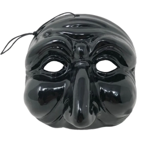 Maschera di Pulcinella nero 8-10 cm in scatola regalo 2