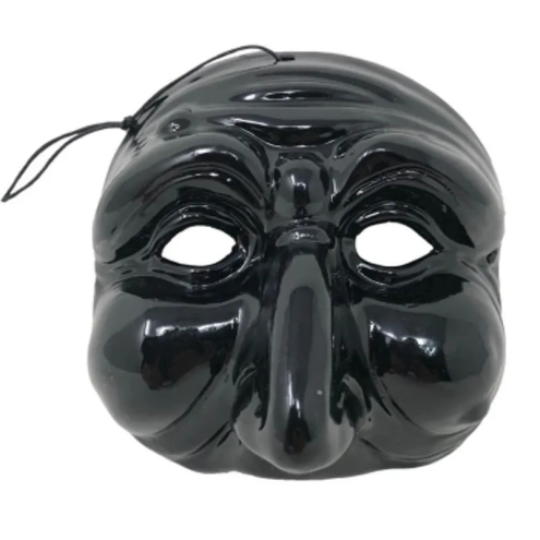 Maschera di Pulcinella nero 8-10 cm in scatola regalo
